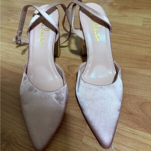 Elegant Pink Satin Women's Shoes